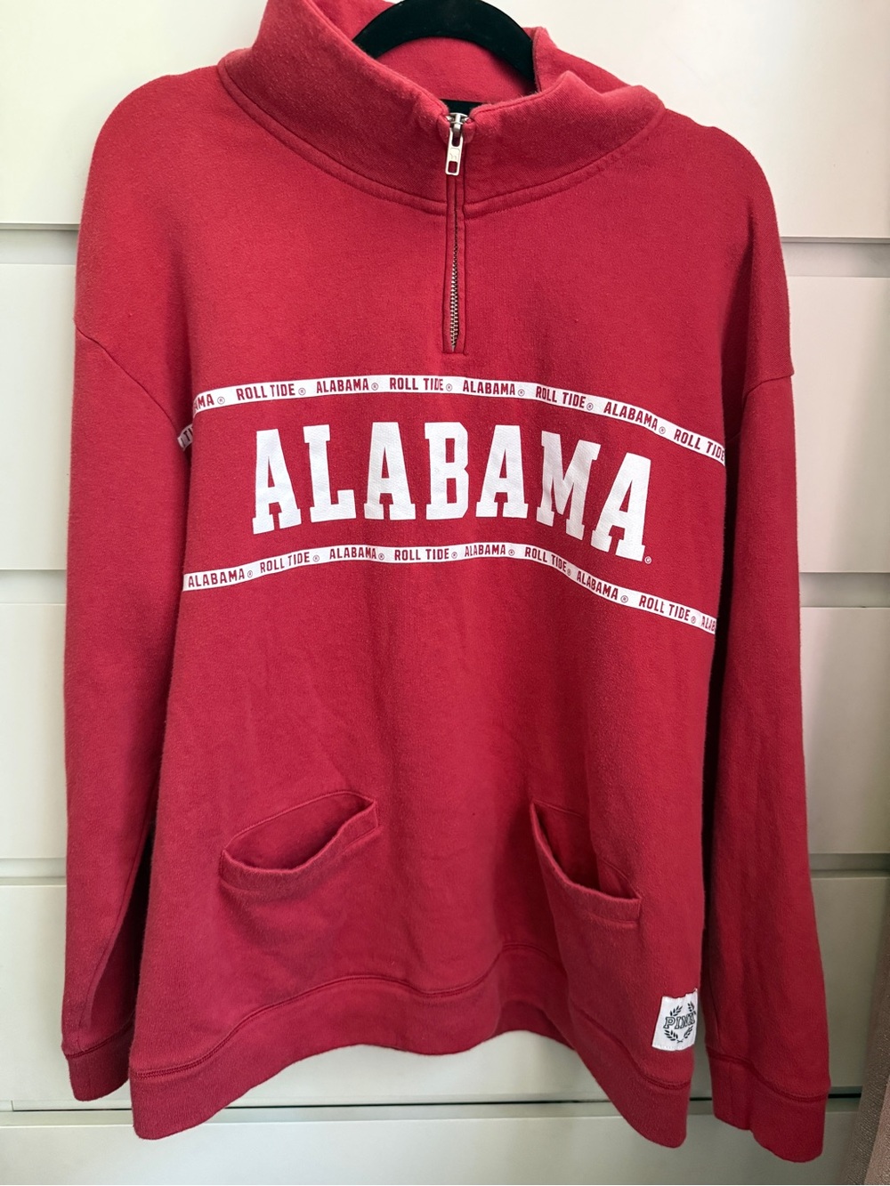 VICTORIAS SECRET “PINK” ALABAMA "ROLL TIDE" 1/4 ZIP SWEATSHIRT/PULLOVER